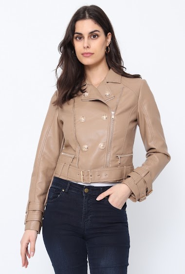Wholesaler Softy by Ever Boom - Fake leather perfecto jacket