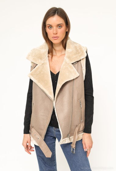 Wholesaler Softy by Ever Boom - Sleeveless jacket with faux fur