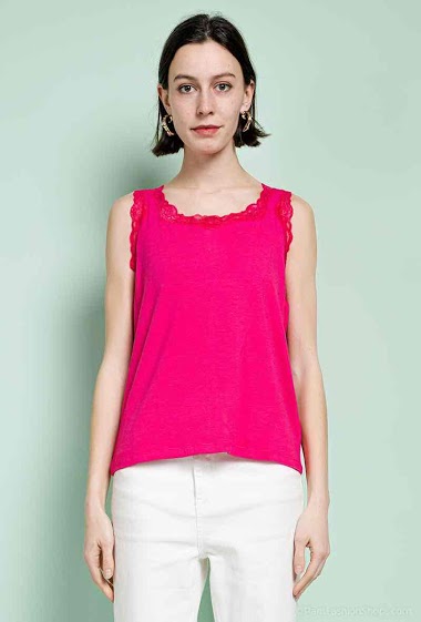 Mayorista Soie pour Soi - Bamboo tank top with lace