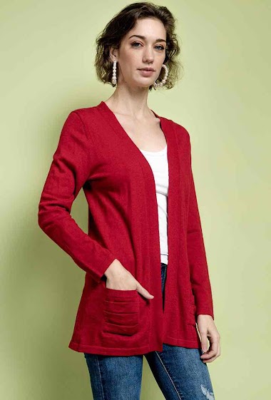Wholesaler Soie pour Soi - Wool cardigan with pleated pockets