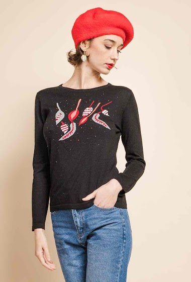 Wholesaler Soie pour Soi - Silk cotton sweater with print
