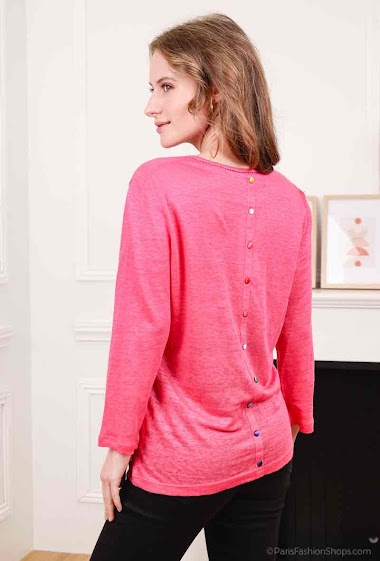 Grossiste Soie pour Soi - T-shirt lin avec dos boutonné