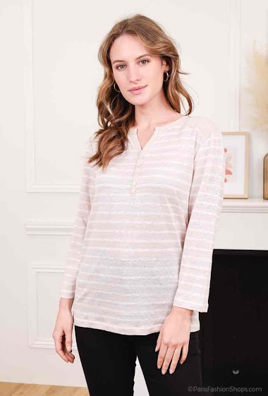 Wholesaler Soie pour Soi - Linen striped T-shirt