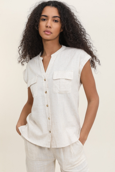 Wholesaler Sophyline - Sleeveless linen shirt