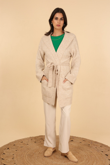 Wholesaler Sophyline - Long hooded cardigan