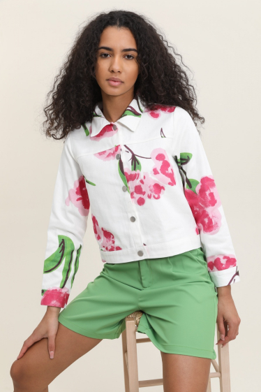 Wholesaler Sophyline - floral denim jacket