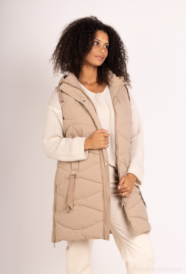 Wholesaler Big Size Exclusive ex.SPATIAL - “Angela” mid-length sleeveless down jacket