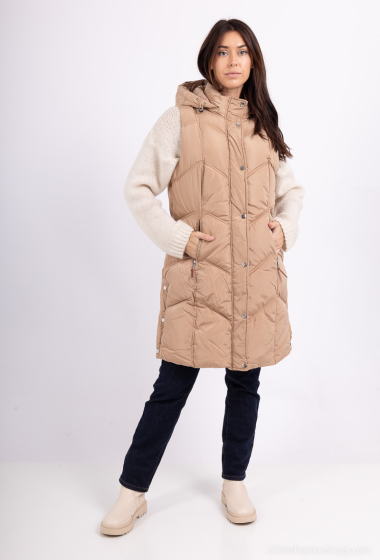 Wholesaler Big Size Exclusive ex.SPATIAL - “Evie” mid-length sleeveless down jacket