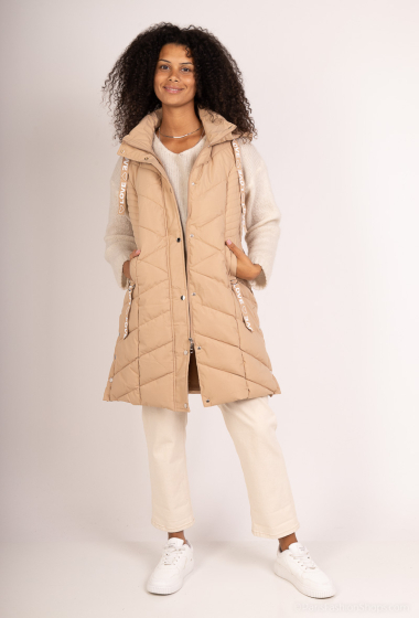 Wholesaler Big Size Exclusive ex.SPATIAL - “Veronica” mid-length sleeveless down jacket