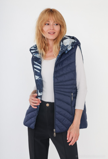 Grossiste Big Size Exclusive ex.SPATIAL - Gilet à motif 'peinture"