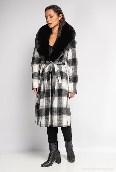 Wholesalers Big Size Exclusive ex.SPATIAL - Long coats with check pattern