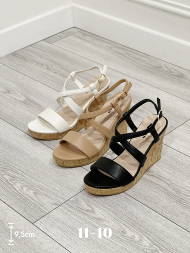 Wholesaler Stephan Paris - Open wedges with multi crossed straps