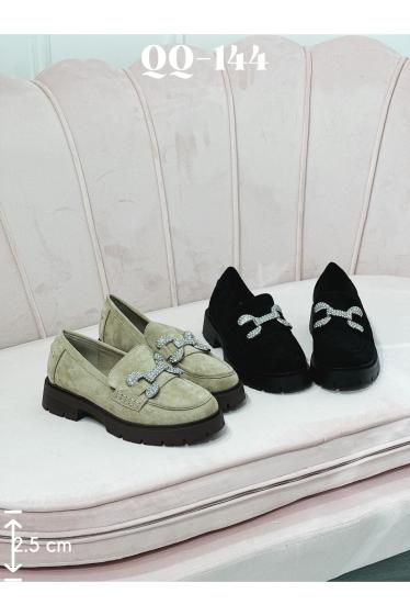 Wholesaler Stephan Paris - Suede-effect loafer with rhinestone buckle