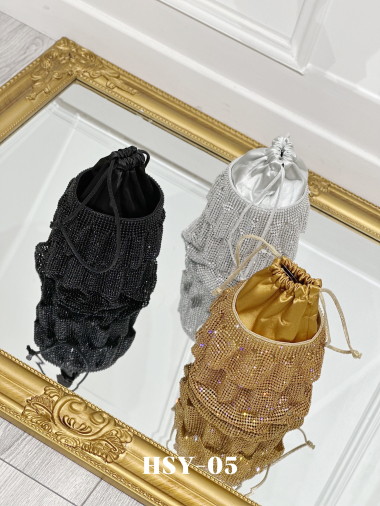 Wholesaler Stephan Paris - Fashion seal-shaped handbag with rhinestones and stones