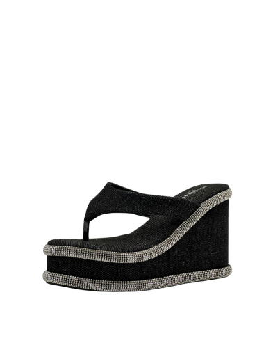 Wholesaler Stephan Paris - Denim wedge sandal with details