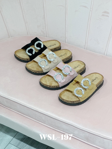 Wholesaler Stephan Paris - Crystal-embellished two-strap sandals