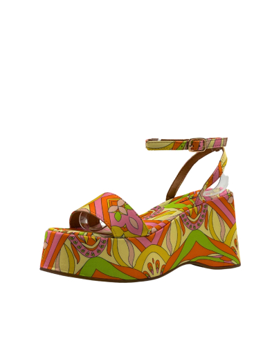 Wholesaler Stephan Paris - Multicolor floral print wedge sandals