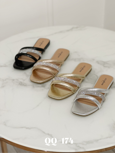 Wholesaler Stephan Paris - Metallic rhinestone sandals