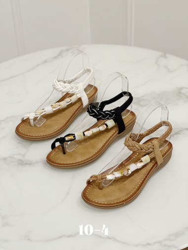 Wholesaler Stephan Paris - Braided sandals with jewelry details: Bohemian charm