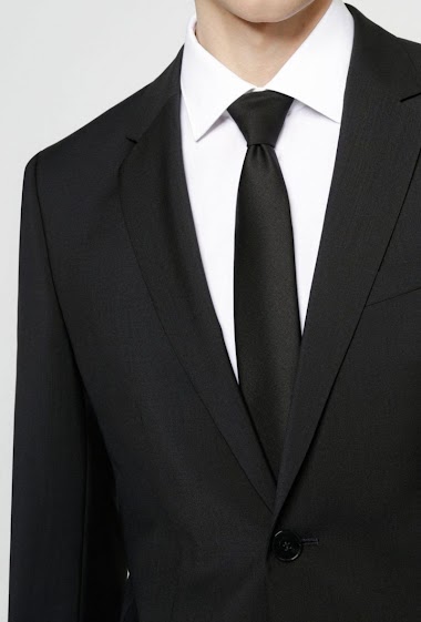 Wholesaler SUBLIMINAL MODE - Tie for men's shirt in solid black