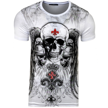 Großhändler SUBLIMINAL MODE - Subliminal Mode – Kurzarm-T-Shirt mit Totenkopf-Print und Strasssteinen