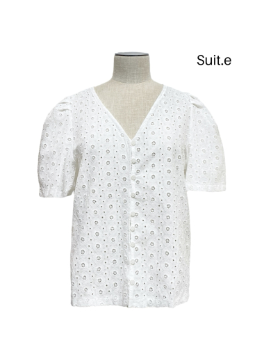 Grossiste Suit.e - Top boutonné Broderie Anglaise