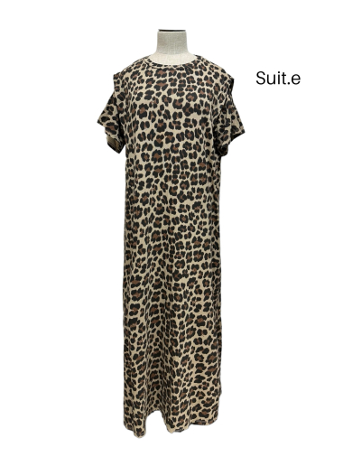Großhändler Suit.e - T-Shirt-Kleid mit Leopardenmuster