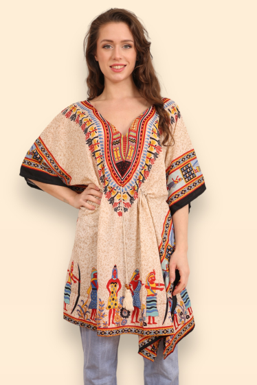 Grossiste Sumel - Collection d'été REF-1210 - Robe longue courte (Caftan)  de style africain.