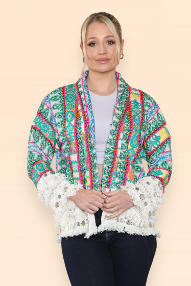 Mayorista Sumel - Colección verano 2024 - AM-97 Versión localizada para mujer de una chaqueta básica de verano de algodón