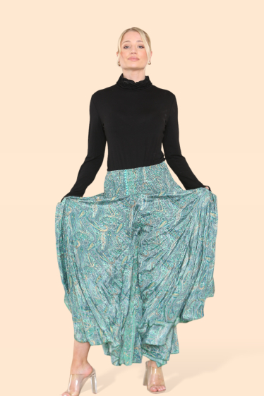 Wholesaler Sumel - Summer 2024 Collection - Women's Large Floral Rosette Trouser Skirt 813P14-G