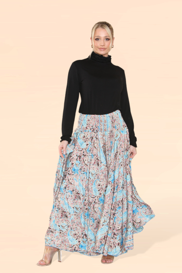 Mayorista Sumel - Colección Verano 2024 - Falda pantalón de mujer con rosetas florales grandes