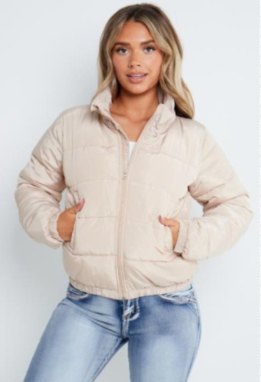 Wholesaler Sumel - Jacket women's down plain high collar two pockets long sleeves tightening wrists ref 1046