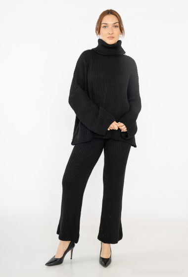Großhändler Sumel - Gestricktes Wollset mit hohem Kragen für Damen der Marke ENSLAB, Modellnummer HNE23536