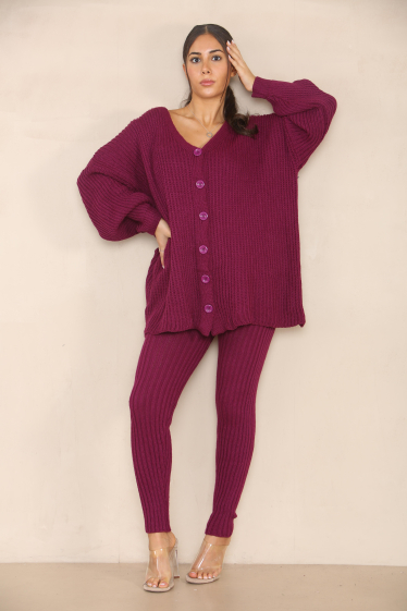 Wholesaler Sumel - Trendy knit wool set 6 buttoned ENSB-2258