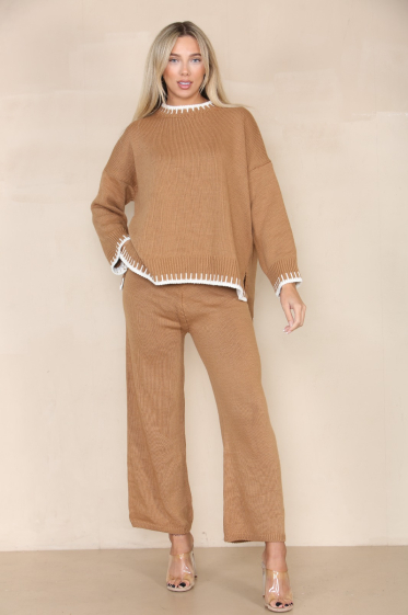 Wholesaler Sumel - Trendy white fashion women's jumper pants set ref 23-326