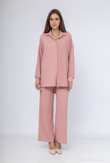 Wholesaler Sumel - UNI Buttoned Long Sleeve Set in delicate fabrics Comfort Ref-SITF