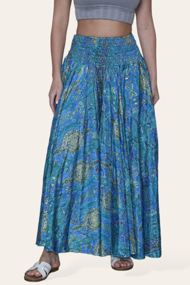 Wholesaler Sumel - Bohemian chic flowing pants for women, ethnic print, summer, ref. AM-205G-P1