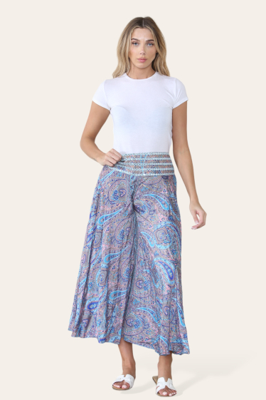 Wholesaler Sumel - Bohemian skirt pants royal feather reflection ref BM 250 T
