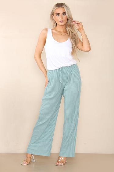 Grossiste Sumel - Pantalon taille élastique pour femme Tissu 100 % coton.