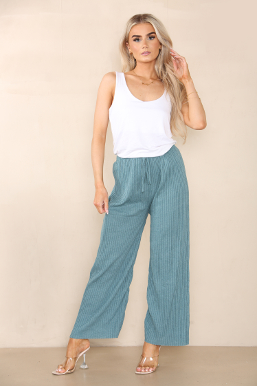 Grossiste Sumel - Pantalon taille élastique pour femme Tissu 100 % coton.