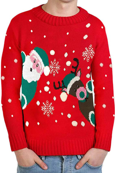 Wholesaler Sumel - Children's Christmas sweater bear with Santa Claus Cute kids snow KPAPA_23