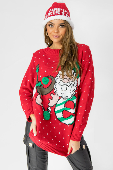 Wholesaler Sumel - Women's Christmas Sweater LOVE Santa Claus Reindeer Snow Eve LOCJ_F23