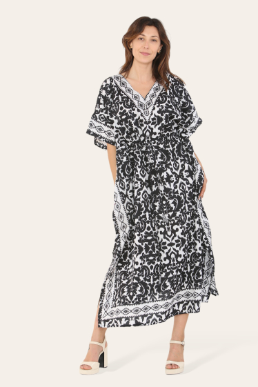 Wholesaler Sumel - Kaftan dress, novelty kaftan, ethnic sequence print, Ref-1064L