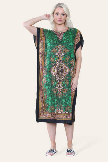 Wholesaler Sumel - Elegant kaftan dress, ethnic print, loose cut, comfortable Ref- 7003