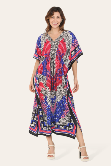 Wholesaler Sumel - Kaftan dress, ethnic sequence print, new kaftan Ref-1066L