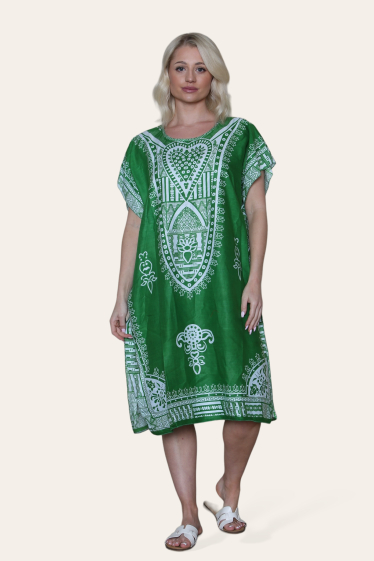 Wholesaler Sumel - Mid-length Caftan dress, ethnic heart print pattern. - ref C-1552