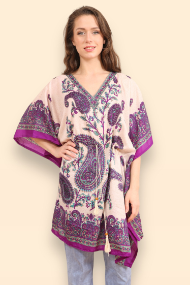 Wholesaler Sumel - Short dress (caftan) for women with floral print from the REF-1209 collection