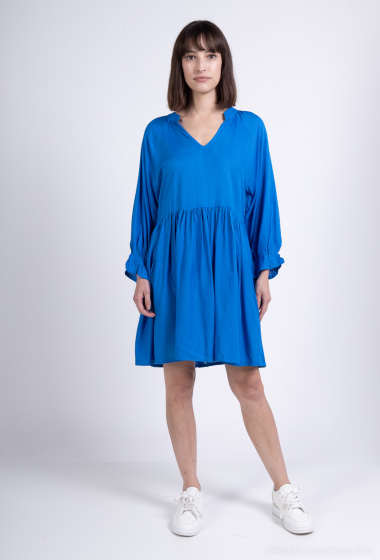 Wholesaler Sumel - Short flowing dress with long sleeves, casual, V-neck, Ref. 84854