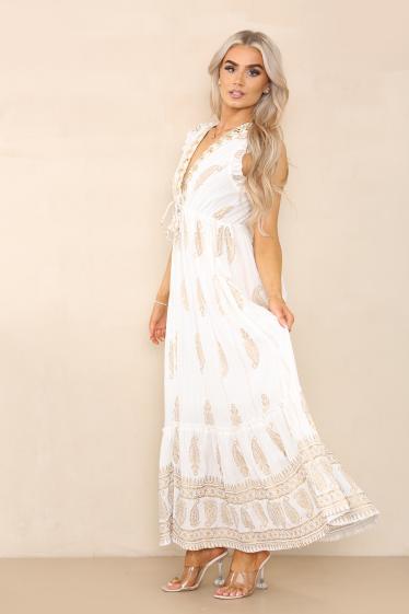 Robe motif plume doree new arrivals