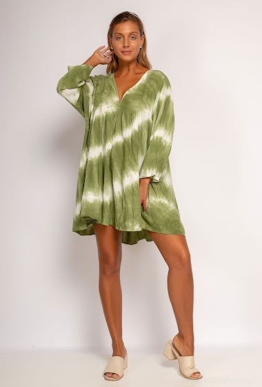 Dress Woman tie dye tunic 2021 fashion short sleeve summer noida 7013SS